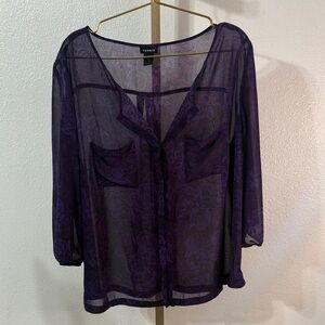 Torrid Deep Purple Sheer Blouse